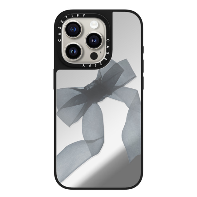 CASETiFY iPhone 15 Pro Case Silver on Black ミラーケース MagSafe対応 Ribbon,Y2K Black Organza Ribbon CASETiFY iPhone 15 Pro Case Silver on Black ミラーケース MagSafe対応 Ribbon,Y2K Black Organza Ribbon