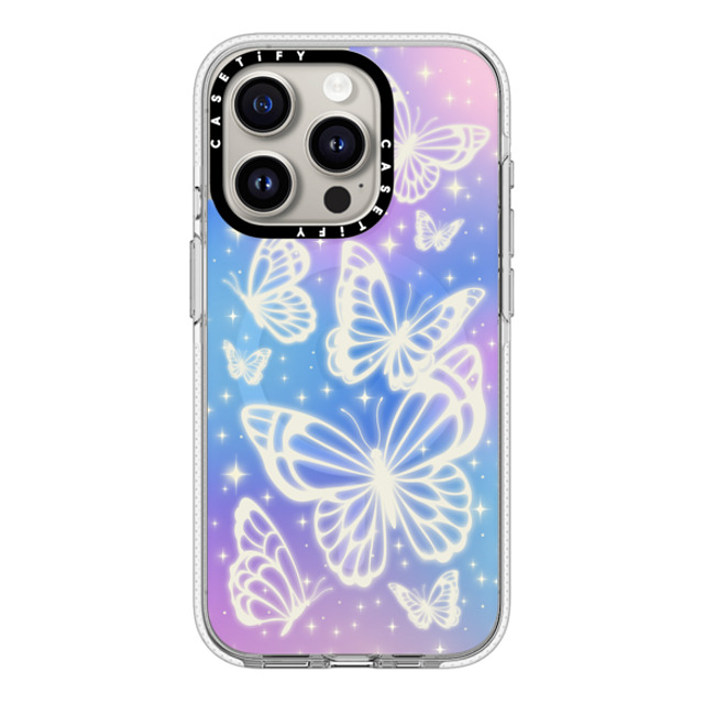 CASETiFY iPhone 15 Pro ケース クリア クリア ケース MagSafe対応 Butterfly,Nature,Pastel,Maximalism,Pastel,Butterfly Butterfly Aurora