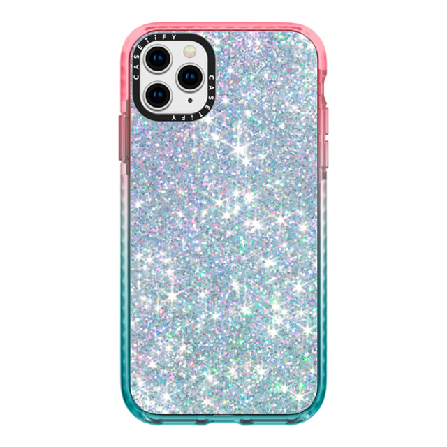 CASETiFY iPhone 11 Pro Max ケース Pink/Blue インパクトケース Futurism GLITTER DREAM