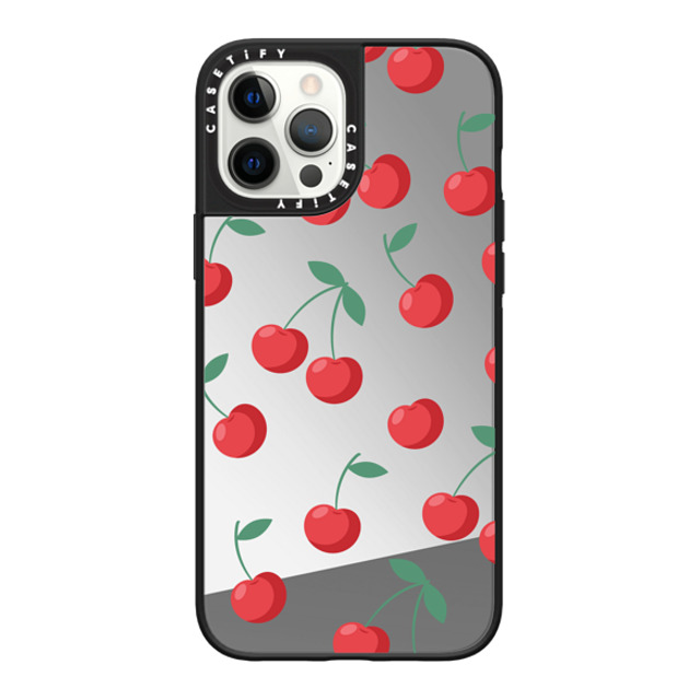 CASETiFY iPhone 12 Pro Max Case Silver on Black ミラーケース MagSafe対応 Cherry,Strawberry Fruit,Food,Cherry,Pattern,Cherry,Strawberry,Fruit Cherries Father's Day CASETiFY iPhone 12 Pro Max Case Silver on Black ミラーケース MagSafe対応 Cherry,Strawberry Fruit,Food,Cherry,Pattern,Cherry,Strawberry,Fruit Cherries Father's Day