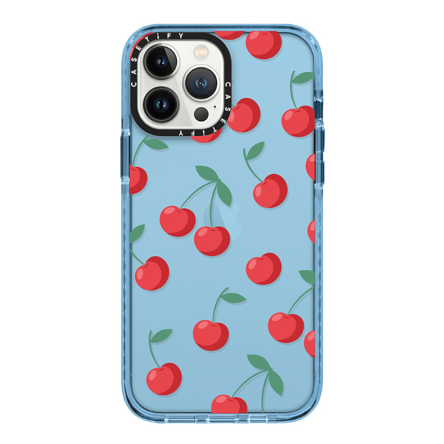 CASETiFY iPhone 13 Pro Max ケース Sierra Blue インパクトケース Fruit,Food,Pattern,Cherry,Strawberry,Fruit Cherries