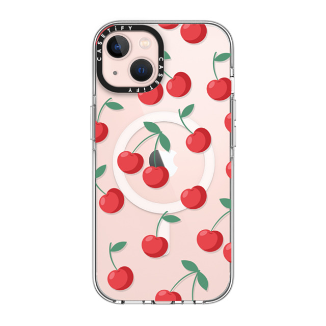 CASETiFY iPhone 13 ケース クリア クリア ケース MagSafe対応 Fruit,Food,Pattern,Cherry,Strawberry,Fruit Cherries