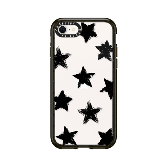 CASETiFY iPhone SE (2022) Case Black CpNgP[X Star,Pattern Star,Chrome,Monochrome,Pattern Star Marks