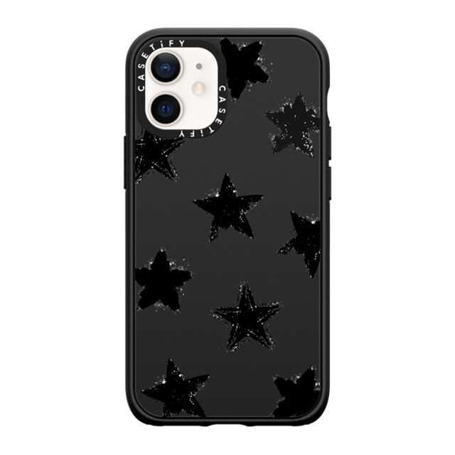 CASETiFY iPhone 12 mini ケース マットブラック インパクトケース Monochrome,Pattern Star Marks