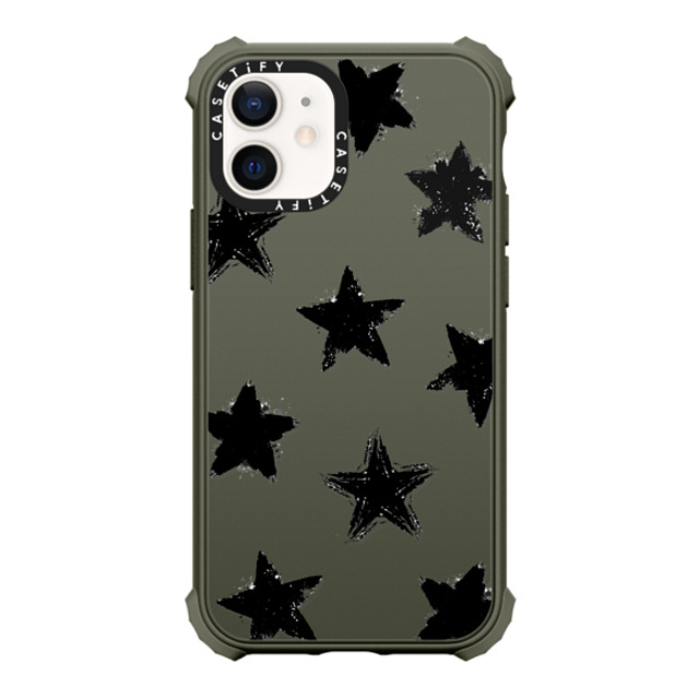 CASETiFY iPhone 12 mini ケース Matte Olive ウルトラインパクトケース Monochrome,Pattern Star Marks