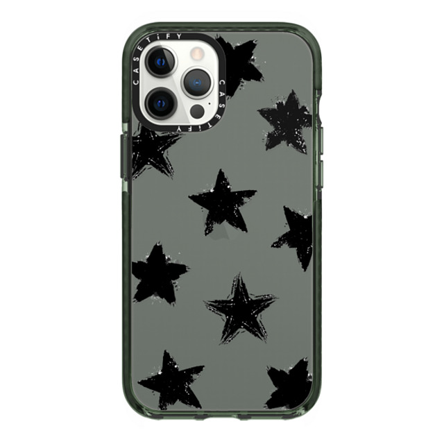 CASETiFY iPhone 12 Pro Max ケース Midnight Green インパクトケース Monochrome,Pattern Star Marks