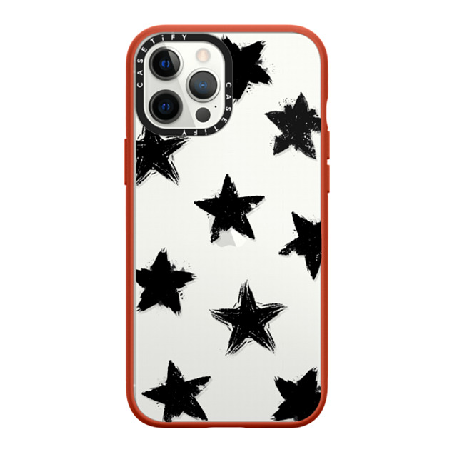 CASETiFY iPhone 12 Pro Max ケース Matte Red インパクトケース Monochrome,Pattern Star Marks