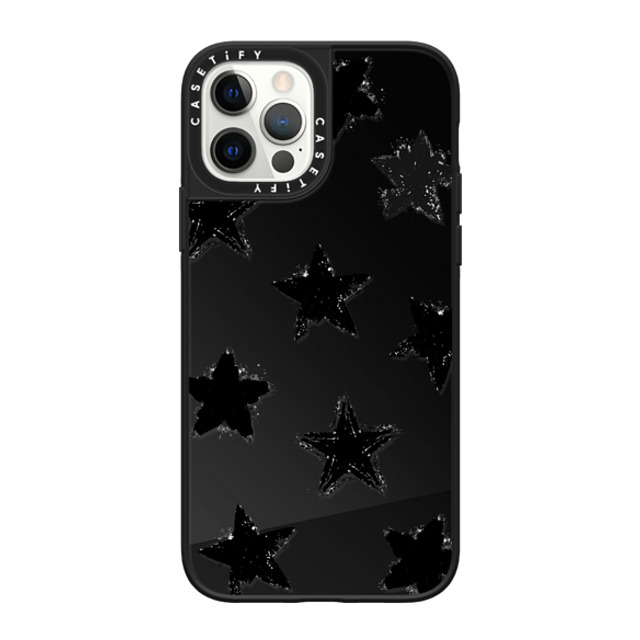 CASETiFY iPhone 12 Pro Case Black on Black ミラーケース MagSafe対応 Star,Pattern Star,Monochrome,Pattern Star Marks Mother's Day CASETiFY iPhone 12 Pro Case Black on Black ミラーケース MagSafe対応 Star,Pattern Star,Monochrome,Pattern Star Marks Mother's Day