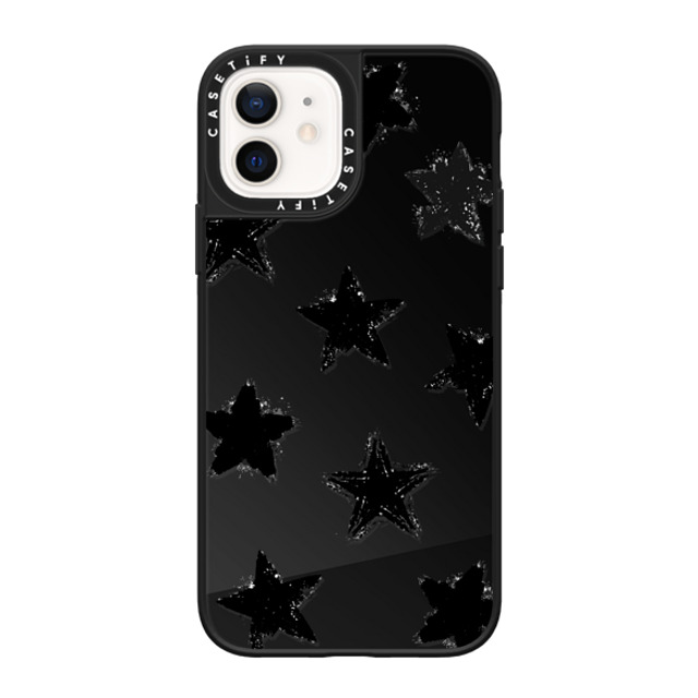 CASETiFY iPhone 12 Case Black on Black ミラーケース MagSafe対応 Star,Pattern Star,Monochrome,Pattern Star Marks Father's Day CASETiFY iPhone 12 Case Black on Black ミラーケース MagSafe対応 Star,Pattern Star,Monochrome,Pattern Star Marks Father's Day