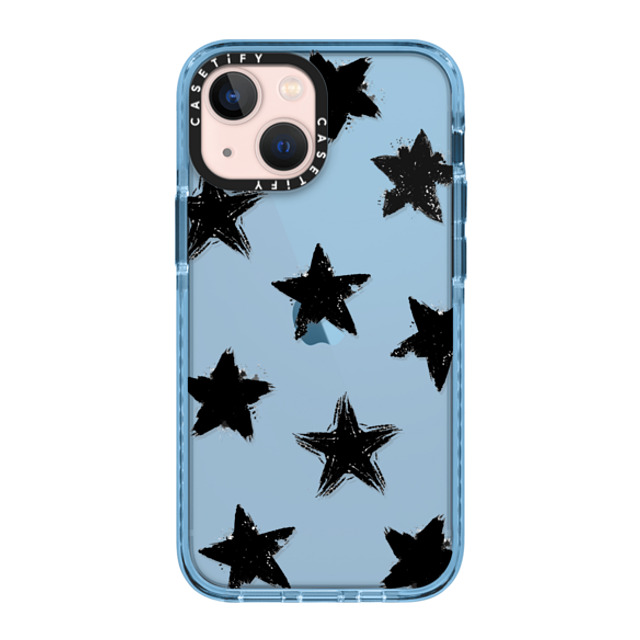 CASETiFY iPhone 13 Mini ケース Sierra Blue インパクトケース Monochrome,Pattern Star Marks