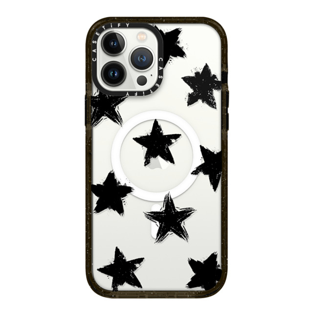 CASETiFY iPhone 13 Pro Max ケース ブラック インパクトケース MagSafe対応 Monochrome,Pattern Star Marks