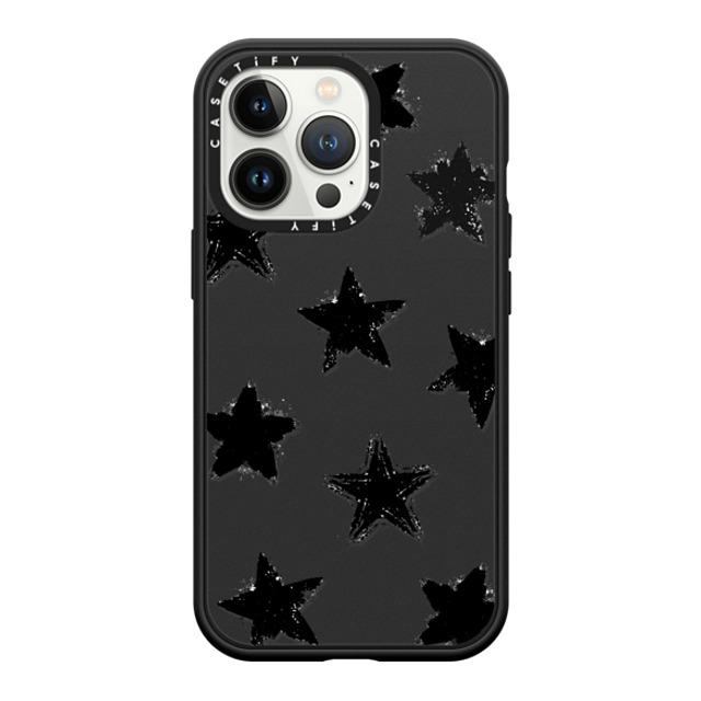 CASETiFY iPhone 13 Pro ケース マットブラック インパクトケース Monochrome,Pattern Star Marks