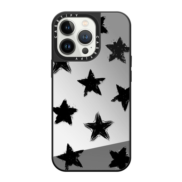 CASETiFY iPhone 13 Pro Case Silver on Black ミラーケース MagSafe対応 Star,Pattern Star,Monochrome,Pattern Star Marks Father's Day CASETiFY iPhone 13 Pro Case Silver on Black ミラーケース MagSafe対応 Star,Pattern Star,Monochrome,Pattern Star Marks Father's Day