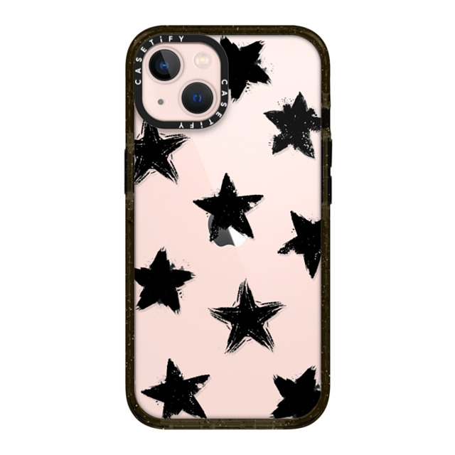 CASETiFY iPhone 13 ケース ブラック インパクトケース Monochrome,Pattern Star Marks