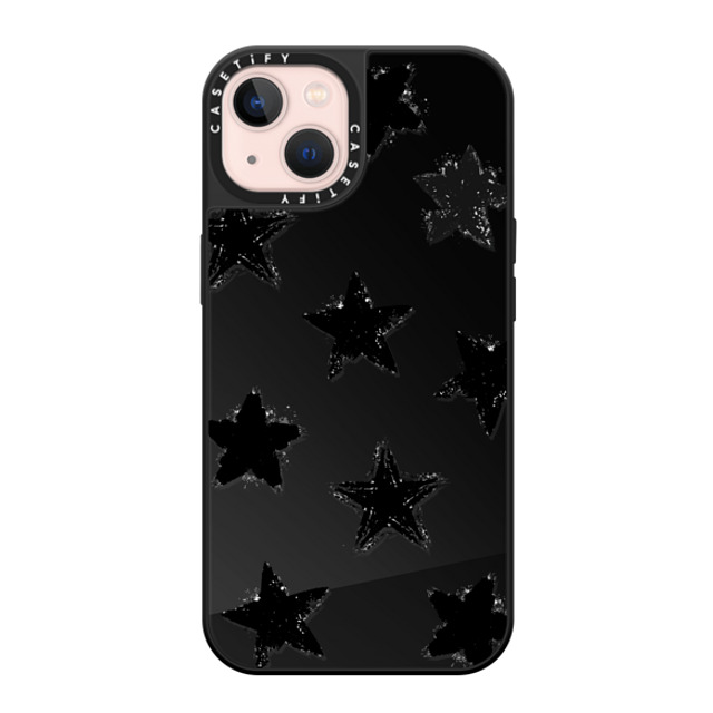 CASETiFY iPhone 13 Case Black on Black ミラーケース MagSafe対応 Star,Pattern Star,Monochrome,Pattern Star Marks Mother's Day CASETiFY iPhone 13 Case Black on Black ミラーケース MagSafe対応 Star,Pattern Star,Monochrome,Pattern Star Marks Mother's Day