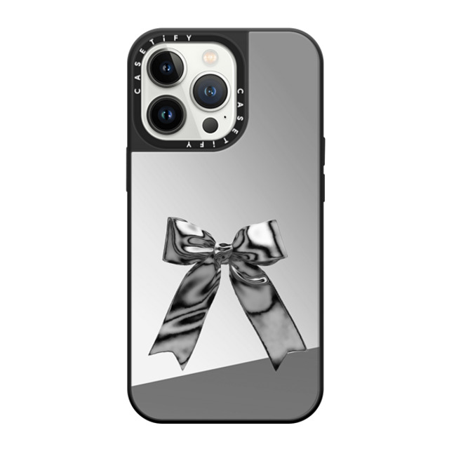 CASETiFY iPhone 13 Pro Case Silver on Black ミラーケース MagSafe対応 Butterfly,Ribbon Butterfly,Ribbon Metallic Ribbon Mother's Day CASETiFY iPhone 13 Pro Case Silver on Black ミラーケース MagSafe対応 Butterfly,Ribbon Butterfly,Ribbon Metallic Ribbon Mother's Day