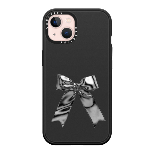 CASETiFY iPhone 13 ケース マットブラック インパクトケース MagSafe対応 Butterfly Metallic Ribbon