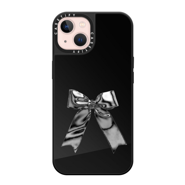 CASETiFY iPhone 13 ケース Black on Black ミラーケース MagSafe対応 Butterfly Metallic Ribbon