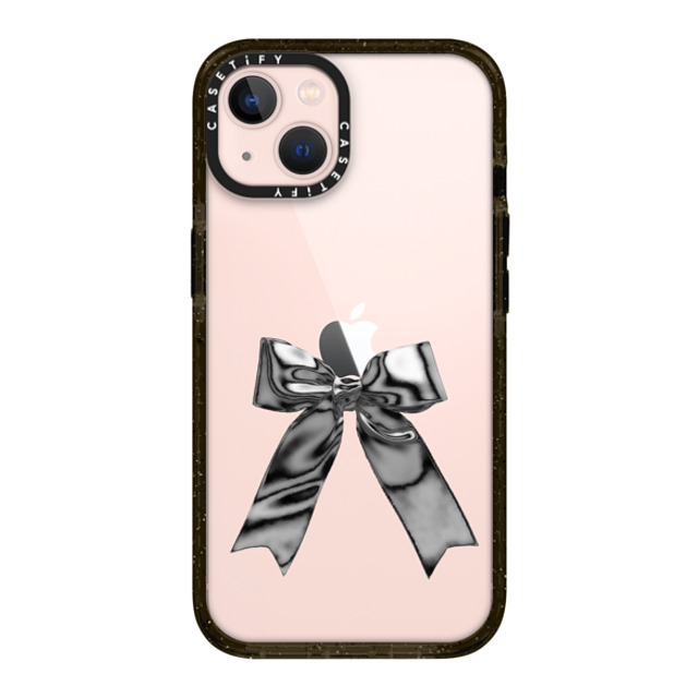 CASETiFY iPhone 13 ケース ブラック インパクトケース Butterfly Metallic Ribbon