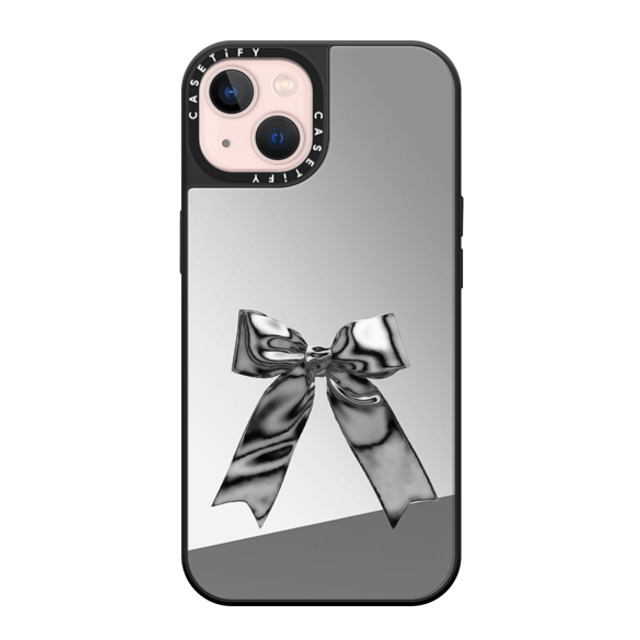 CASETiFY iPhone 13 ケース Silver on Black ミラーケース MagSafe対応 Butterfly,Ribbon Butterfly,Ribbon Metallic Ribbon Back to School CASETiFY iPhone 13 ケース Silver on Black ミラーケース MagSafe対応 Butterfly,Ribbon Butterfly,Ribbon Metallic Ribbon Back to School