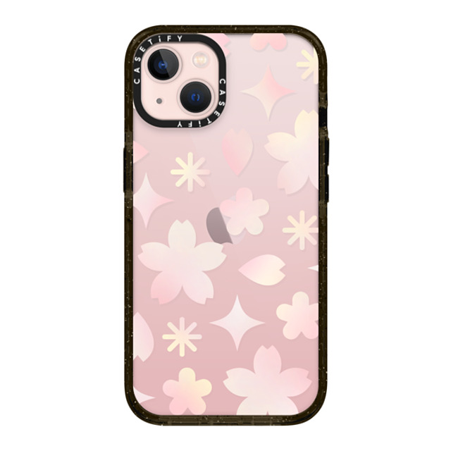 CASETiFY iPhone 13 ケース ブラック インパクトケース Sheer Sakura Pattern Pink casetify_artist