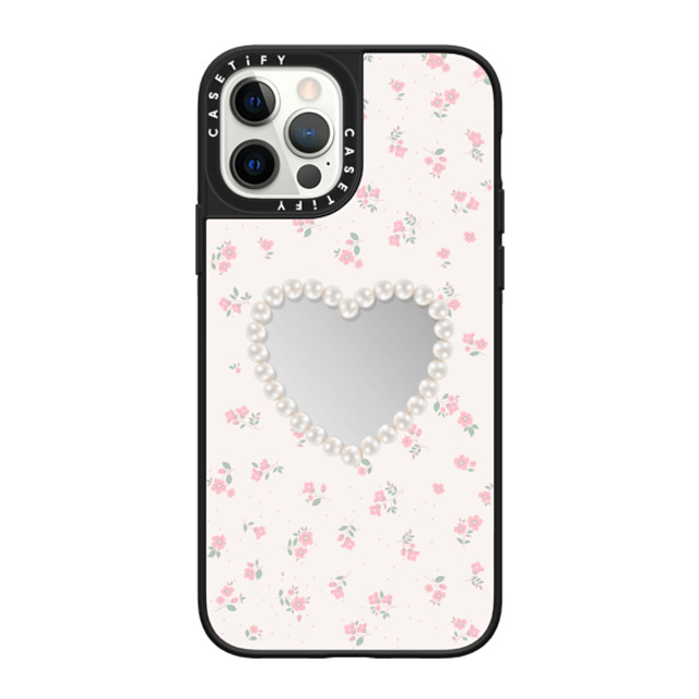 CASETiFY iPhone 12 Pro Case Silver on Black ミラーケース MagSafe対応 Floral,Heart Heart,Floral,Heart,Cottagecore Pearly Heart Father's Day CASETiFY iPhone 12 Pro Case Silver on Black ミラーケース MagSafe対応 Floral,Heart Heart,Floral,Heart,Cottagecore Pearly Heart Father's Day