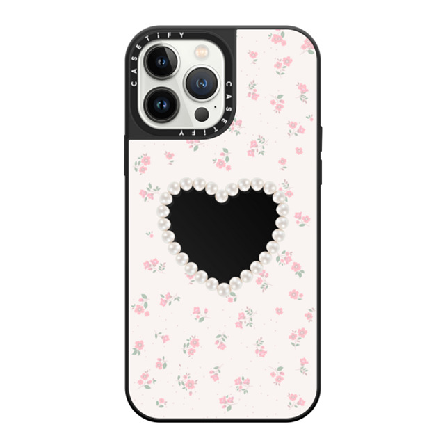 CASETiFY iPhone 13 Pro Max Case Black on Black ミラーケース MagSafe対応 Floral,Heart Heart,Floral,Heart,Cottagecore Pearly Heart Mother's Day CASETiFY iPhone 13 Pro Max Case Black on Black ミラーケース MagSafe対応 Floral,Heart Heart,Floral,Heart,Cottagecore Pearly Heart Mother's Day
