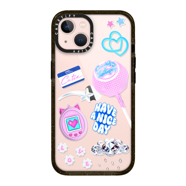 CASETiFY iPhone 13 ケース ブラック インパクトケース Y2K Y2K Collage