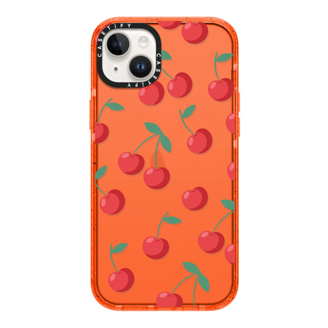 CASETiFY iPhone 14 Plus ケース オレンジ インパクトケース Fruit,Food,Pattern,Cherry,Strawberry,Fruit Cherries