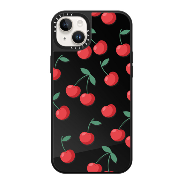 CASETiFY iPhone 14 Plus Case Black on Black ミラーケース MagSafe対応 Cherry,Strawberry Fruit,Food,Cherry,Pattern,Cherry,Strawberry,Fruit Cherries Mother's Day CASETiFY iPhone 14 Plus Case Black on Black ミラーケース MagSafe対応 Cherry,Strawberry Fruit,Food,Cherry,Pattern,Cherry,Strawberry,Fruit Cherries Mother's Day