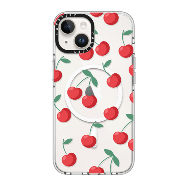 CASETiFY iPhone 14 ケース クリア クリア ケース MagSafe対応 Fruit,Food,Pattern,Cherry,Strawberry,Fruit Cherries