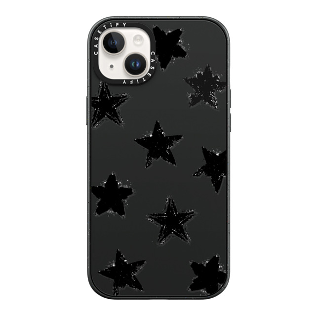 CASETiFY iPhone 14 Plus ケース マットブラック インパクトケース Monochrome,Pattern Star Marks