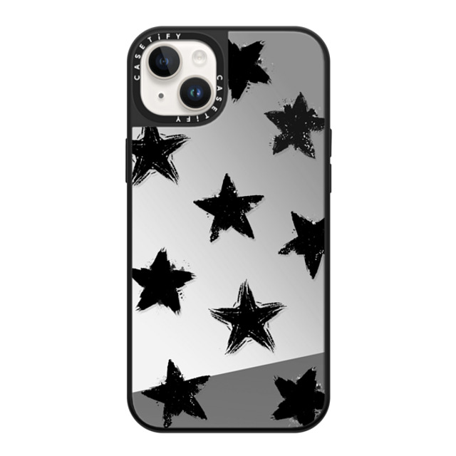 CASETiFY iPhone 14 Plus Case Silver on Black ミラーケース MagSafe対応 Star,Pattern Star,Monochrome,Pattern Star Marks Mother's Day CASETiFY iPhone 14 Plus Case Silver on Black ミラーケース MagSafe対応 Star,Pattern Star,Monochrome,Pattern Star Marks Mother's Day