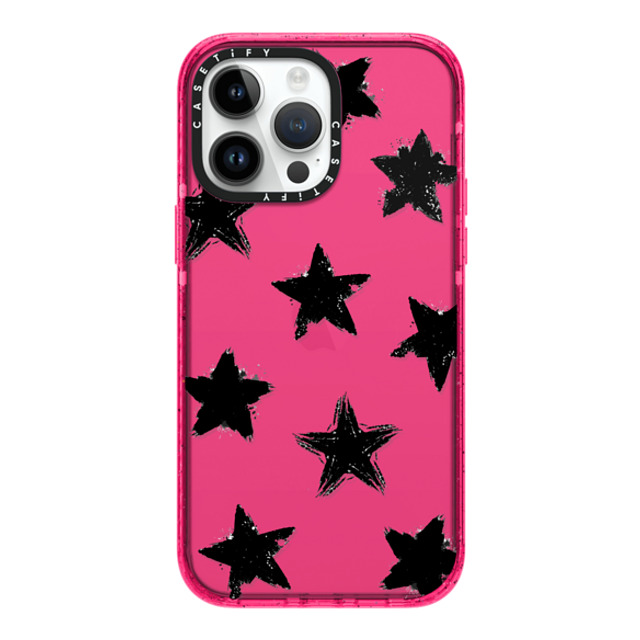 CASETiFY iPhone 14 Pro Max ケース Bubble Gum インパクトケース Monochrome,Pattern Star Marks