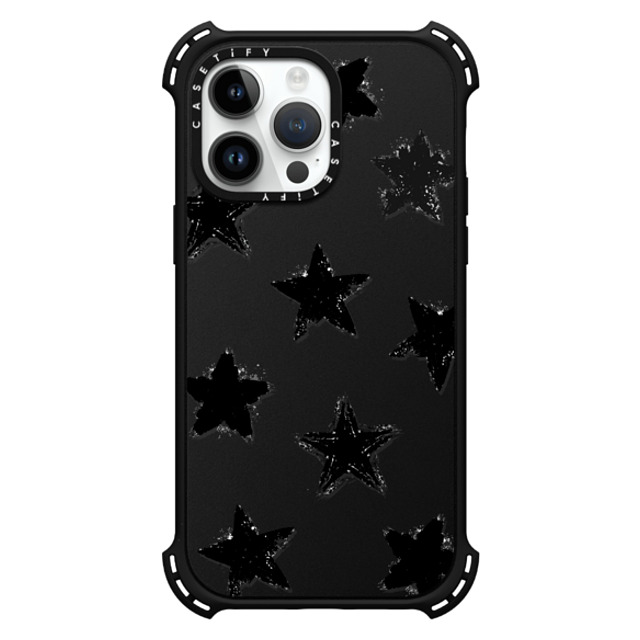 CASETiFY iPhone 14 Pro Max ケース マットブラック バウンスケース Monochrome,Pattern Star Marks