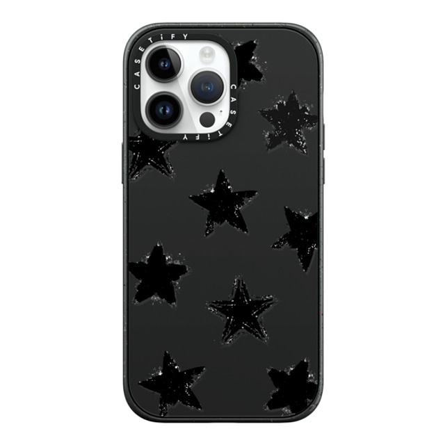 CASETiFY iPhone 14 Pro Max Case マットブラック インパクトケース Star,Pattern Star,Monochrome,Pattern Star Marks Father's Day CASETiFY iPhone 14 Pro Max Case マットブラック インパクトケース Star,Pattern Star,Monochrome,Pattern Star Marks Father's Day