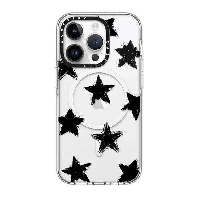 CASETiFY iPhone 14 Pro ケース クリア クリア ケース MagSafe対応 Monochrome,Pattern Star Marks