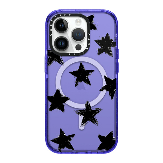 CASETiFY iPhone 14 Pro ケース Peri Purple インパクトケース MagSafe対応 Monochrome,Pattern Star Marks