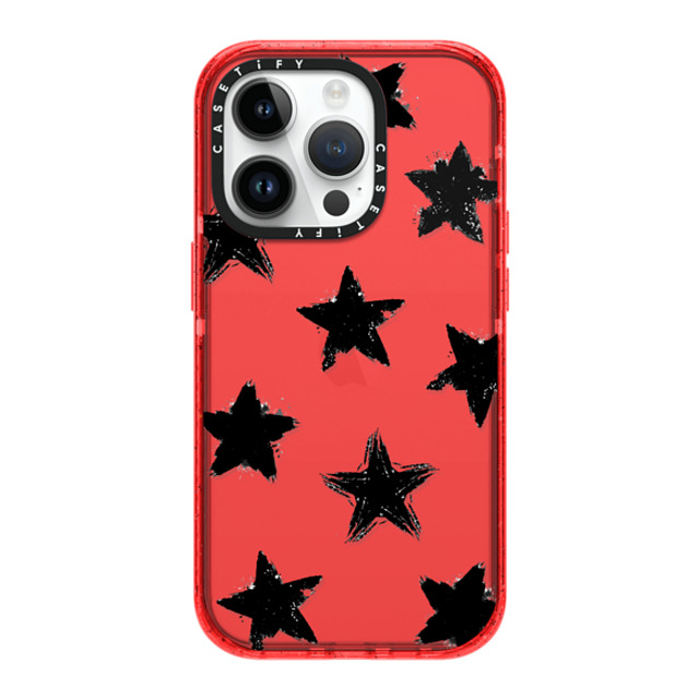 CASETiFY iPhone 14 Pro ケース レッド インパクトケース Monochrome,Pattern Star Marks CASETiFY iPhone 14 Pro ケース レッド インパクトケース Monochrome,Pattern Star Marks