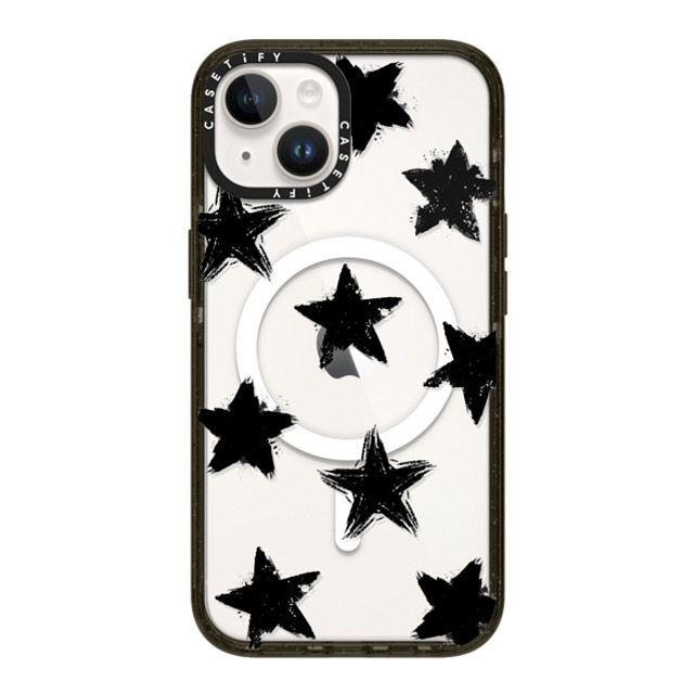 CASETiFY iPhone 14 ケース ブラック インパクトケース MagSafe対応 Monochrome,Pattern Star Marks