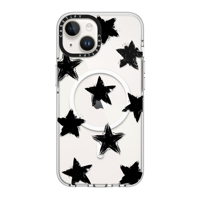 CASETiFY iPhone 14 ケース クリア クリア ケース MagSafe対応 Monochrome,Pattern Star Marks