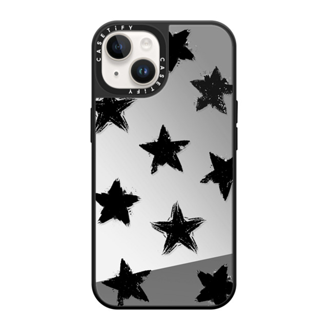 CASETiFY iPhone 14 Case Silver on Black ミラーケース MagSafe対応 Star,Pattern Monochrome,Pattern,Star Star Marks Mother's Day CASETiFY iPhone 14 Case Silver on Black ミラーケース MagSafe対応 Star,Pattern Monochrome,Pattern,Star Star Marks Mother's Day
