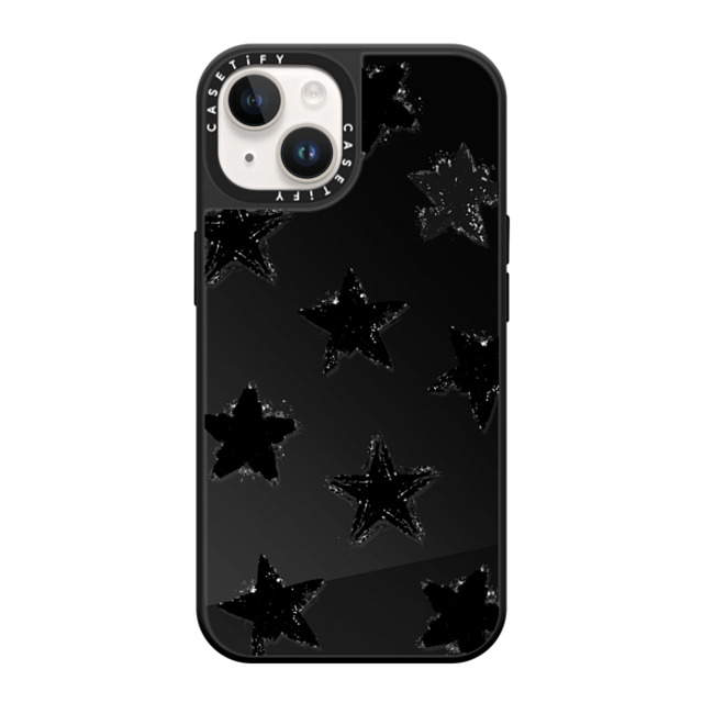CASETiFY iPhone 14 Case Black on Black ミラーケース MagSafe対応 Star,Pattern Star,Monochrome,Pattern Star Marks Father's Day CASETiFY iPhone 14 Case Black on Black ミラーケース MagSafe対応 Star,Pattern Star,Monochrome,Pattern Star Marks Father's Day