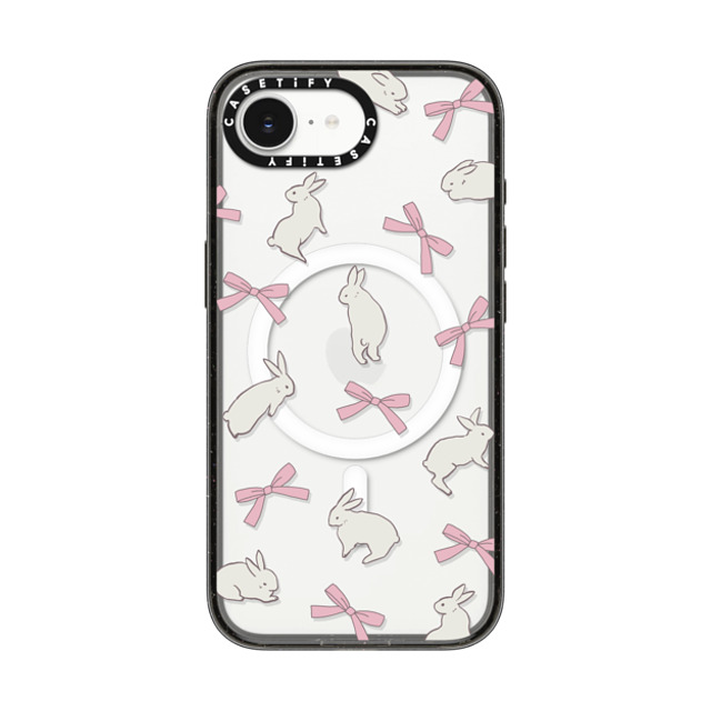 CASETiFY iPhone 16e ケース ブラック インパクトケース MagSafe対応 Animal,Ribbon Animal,Ribbon,Cottagecore,Pattern Rabbit Ribbon Father's Day CASETiFY iPhone 16e ケース ブラック インパクトケース MagSafe対応 Animal,Ribbon Animal,Ribbon,Cottagecore,Pattern Rabbit Ribbon Father's Day