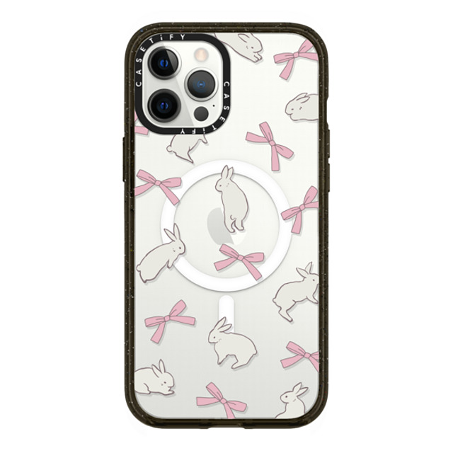 CASETiFY iPhone 12 Pro Max ケース ブラック インパクトケース MagSafe対応 Animal,Ribbon Animal,Ribbon,Cottagecore,Pattern Rabbit Ribbon Mother's Day CASETiFY iPhone 12 Pro Max ケース ブラック インパクトケース MagSafe対応 Animal,Ribbon Animal,Ribbon,Cottagecore,Pattern Rabbit Ribbon Mother's Day