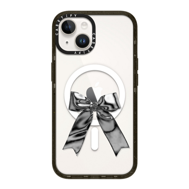 CASETiFY iPhone 14 ケース ブラック インパクトケース MagSafe対応 Butterfly Metallic Ribbon