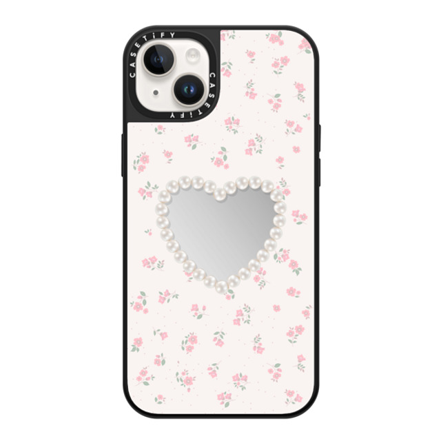 CASETiFY iPhone 14 Plus ケース Silver on Black ミラーケース MagSafe対応 Floral,Heart Heart,Floral,Heart,Cottagecore Pearly Heart Father's Day CASETiFY iPhone 14 Plus ケース Silver on Black ミラーケース MagSafe対応 Floral,Heart Heart,Floral,Heart,Cottagecore Pearly Heart Father's Day