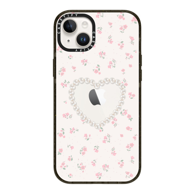 CASETiFY iPhone 14 Plus Case Black Impact Case Floral,Heart,Cottagecore,Heart Pearly Heart CASETiFY iPhone 14 Plus Case Black Impact Case Floral,Heart,Cottagecore,Heart Pearly Heart
