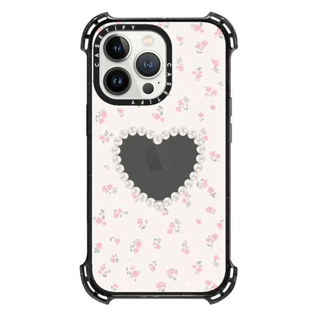 CASETiFY iPhone 13 Pro ケース Triple Black バウンスケース Floral,Heart Heart,Floral,Heart,Cottagecore Pearly Heart Father's Day CASETiFY iPhone 13 Pro ケース Triple Black バウンスケース Floral,Heart Heart,Floral,Heart,Cottagecore Pearly Heart Father's Day