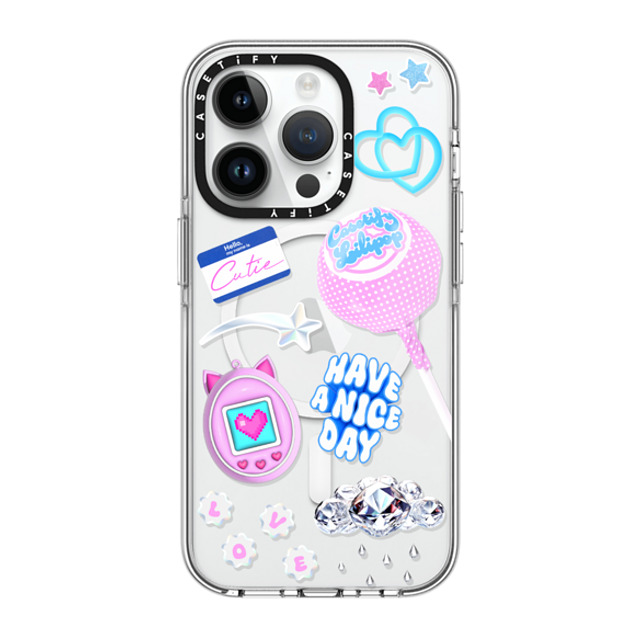 CASETiFY iPhone 14 Pro ケース クリア クリア ケース MagSafe対応 Y2K Y2K Collage